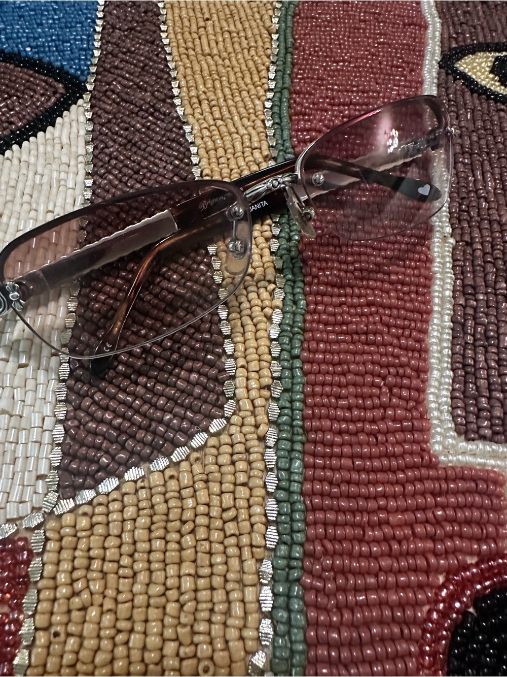 Vintage Brighton Rimless Sunglasses with Brown Gradient Lenses